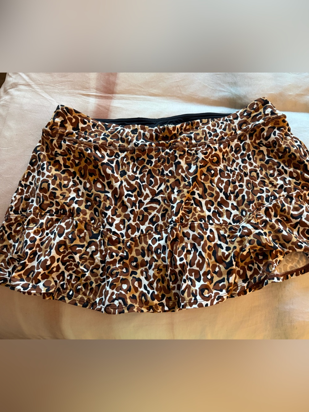 Leopard Print Mini Luxletic Skort - Brown Animal Print